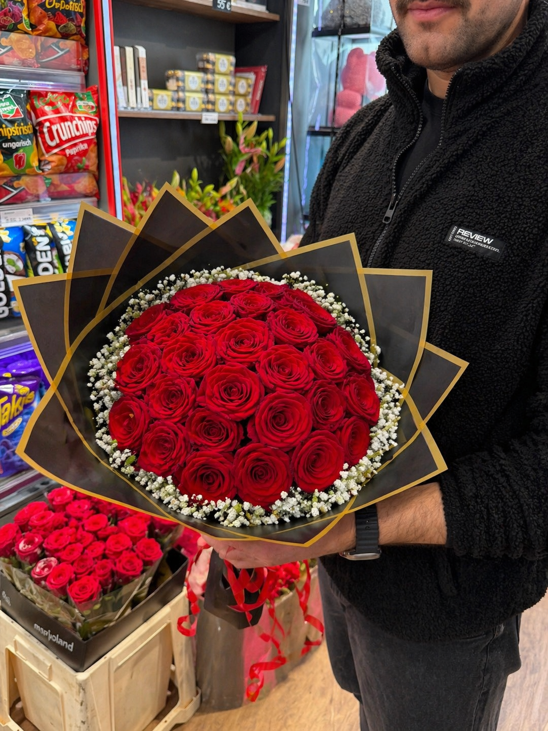30 rote Rosen – Premium Rosenstrauß