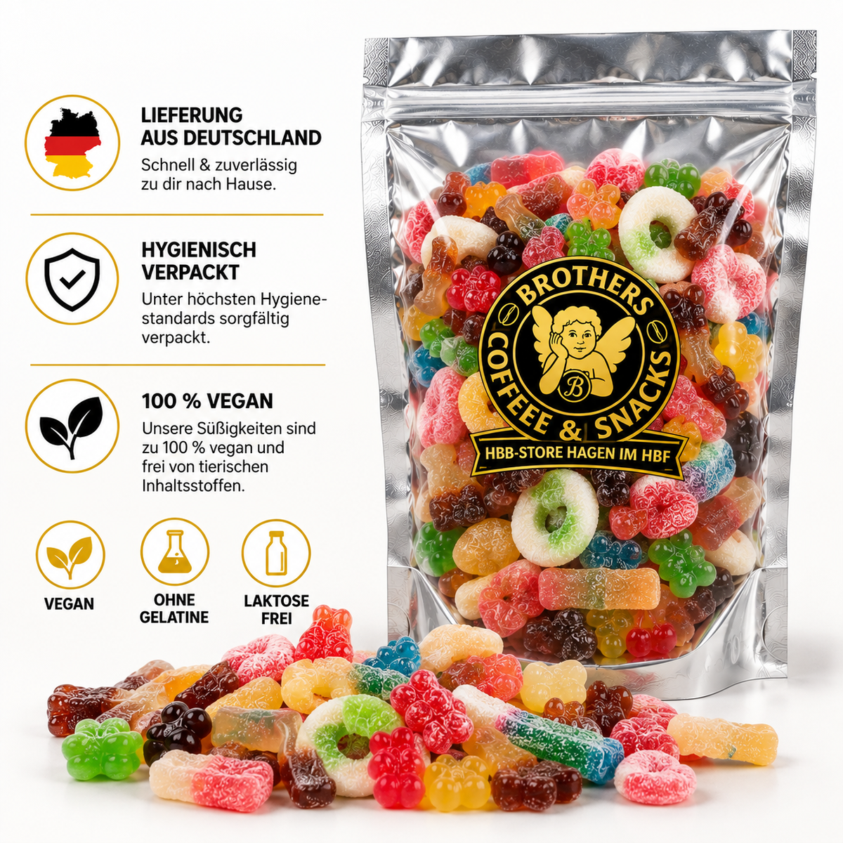 Vegane Süßigkeitenmischung – Bunter Mix mit vielen verschiedenen Sorten