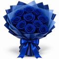10 blaue Glitzerrosen – Premium Glitzer-Rosenstrauß